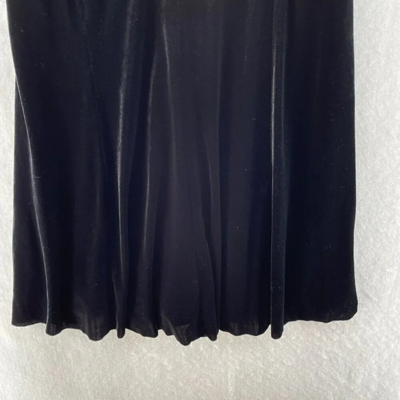 Zara Basic Collection Dress Womens M Black Velvet Lace Trim Zipper Fit & Flare - Picture 8 of 11